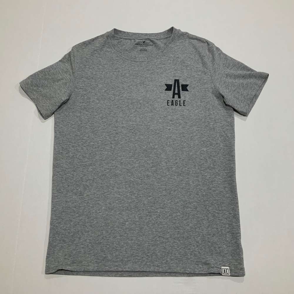 American Eagle Men‘s Short Sleeve T-Shirt, Size Adult Large, Color Graphic Grey